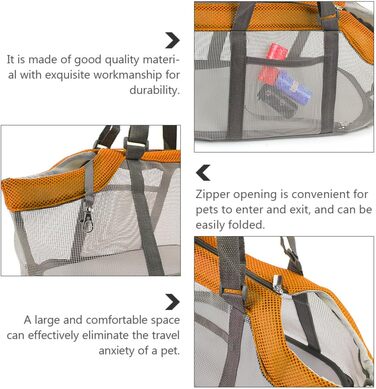 Переноска для котів та собак UKCOCO з нейлону, дихаюча, з подушкою для подорожей