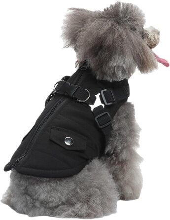 Зимова куртка для собак від Huiba: тепла, водонепроникна та вітронепроникна, для маленьких, середніх та великих собак (чорний, M)