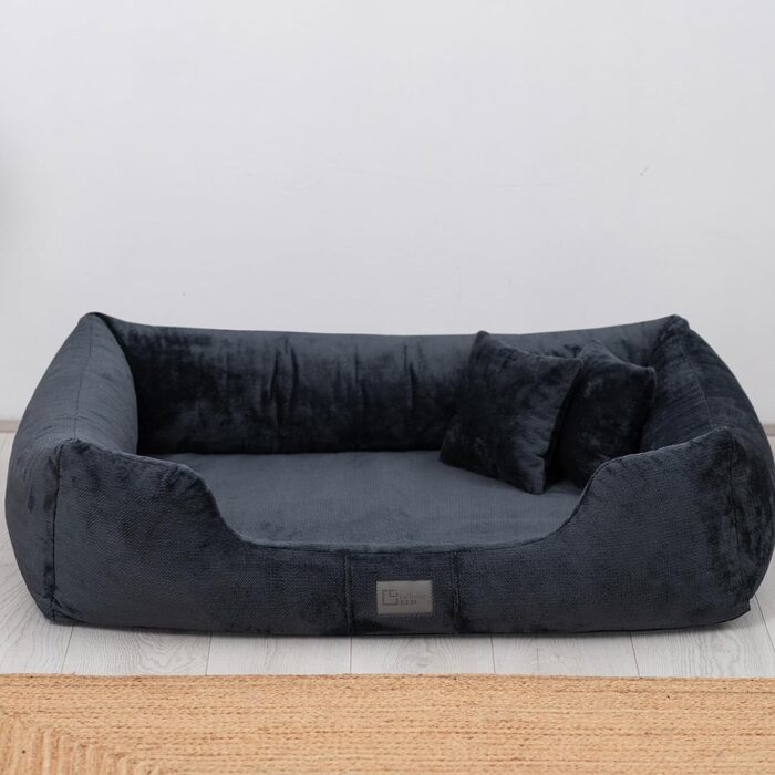 Ортопедичне ліжко для собак Candy, середнього та малого розміру - м'яке ліжко-матрац для собак з плюшу, неслизьке, м'яке, довговічне, стійке до зношування та розривів (XXXL+|160x110 см, темно-синій)