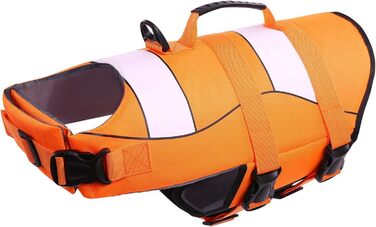 Рятувальний жилет для собак ASENKU, розмір L, оранжевий (для такс, чихуахуа, французького бульдога, лабрадора)