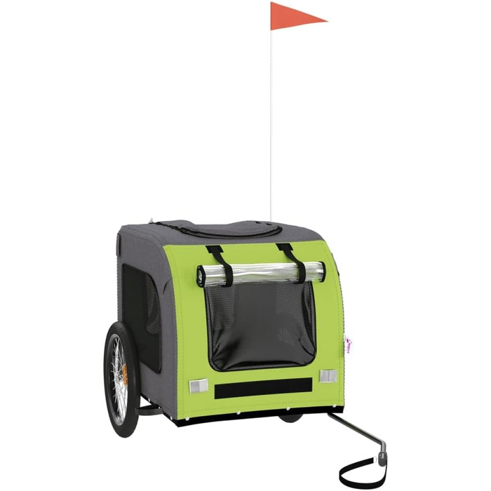 Фahrradanhänger Festnight: Причіп для велосипеда для собак чорного та сірого кольорів, 45 кг, зелено-сірий