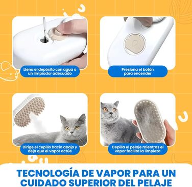 Парова щітка для котів та видалення шерсті: щітка для котів та собак з парою, щітка для видалення шерсті для тварин, парова щітка для тварин, щітка для шерсті, щітка для домашніх тварин