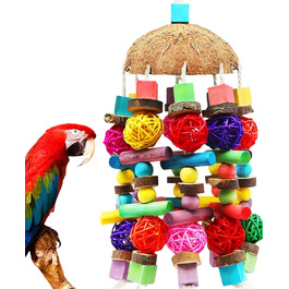 Іграшка для папуг MQUPIN - великий дерев'яний блок для калювання, лазіння та чищення (400 г)