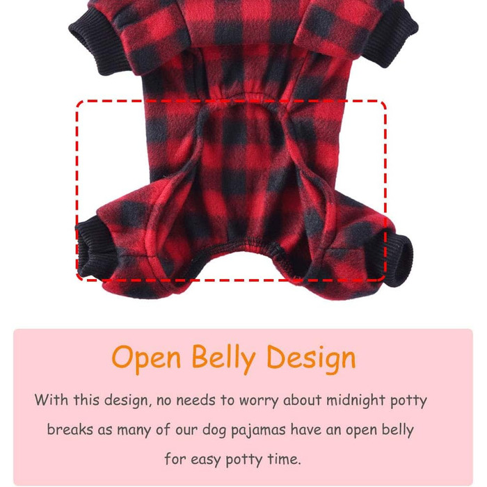 Піжама для собак Oncpcare з флісу, теплий халат, комбінезон, сорочка, одяг з бавовни для маленьких собак та котів, чорний/червоний в клітинку, розмір M