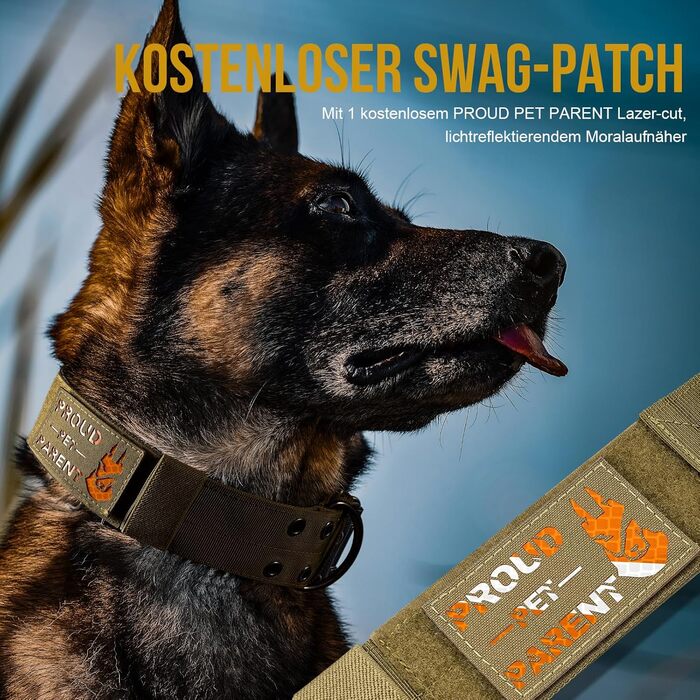 OneTigris Пояс для собак 5см з ручкою та патчем, великий розмір (XL, Коричневий)