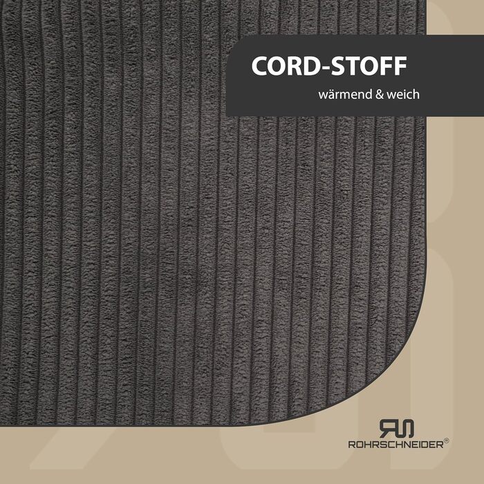 Крісло-лежанка для собак (55x42 см) з подушкою, Cordstoff, сіре, з пакетиками для відходів