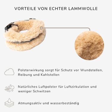 Нашийник для собак Chris з ланолінової вовни, зменшує випадіння шерсті, з підкладкою, світловідбиваючий, регульований, для собак малих, середніх та великих порід, розміри M (35-45см), XL (55-65см), L (45-55см), колір: кремовий