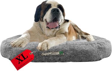 Гіркий лежак для собак середніх порід SuperKissen24 - водонепроникний лежак для котів - лежанка для собак з антикіготного матеріалу - антиалергенний та неслизький - лежанка для собак 60 x 14 см, сірий (XL)