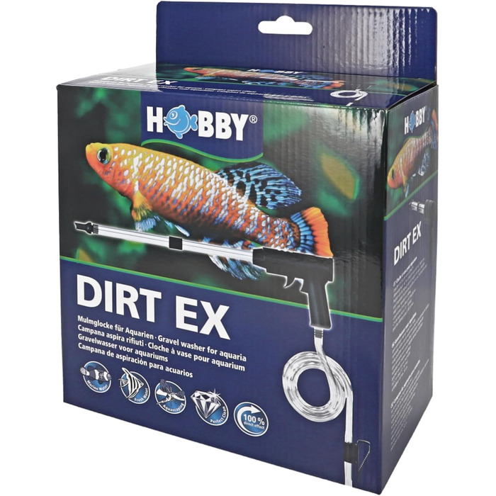 Грунтоочисник Hobby Dirt Ex з автозапуском + рукавичка для акваріума Algo Wipe