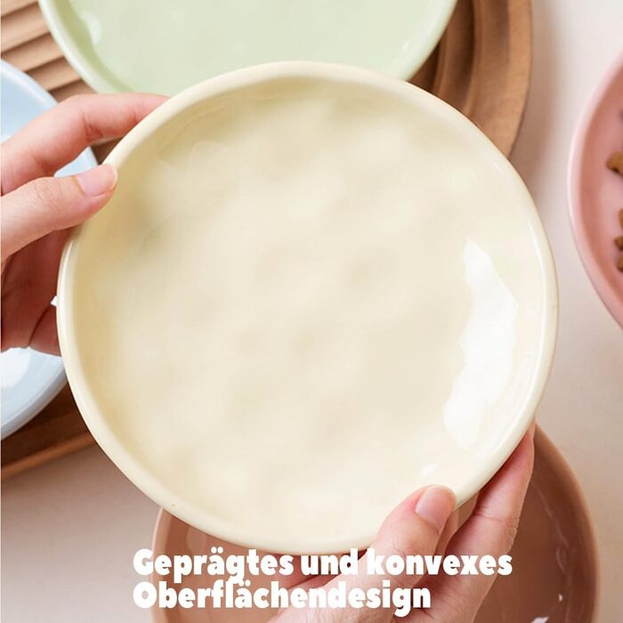 Набір керамічних мисок для котів 6er – годівниця та миска для їжі з неслизьким силіконовим дном | Плоскі, широкі миски для їжі | Непошкоджуючі для вій та придатні для миття в посудомийній машині