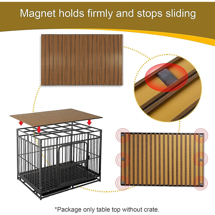 Алюмінієвий накид на переноску для собак, 91.4 см, складана будка, декоративне зберігання, для переносок, колір горіх (тільки накид)