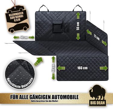 Захисна підкладка для багажника BigDean Premium з боковими та захистом бампера – захист багажника для собак, стійкий до бруду та води – універсальна ванна для багажника для собак та багажу