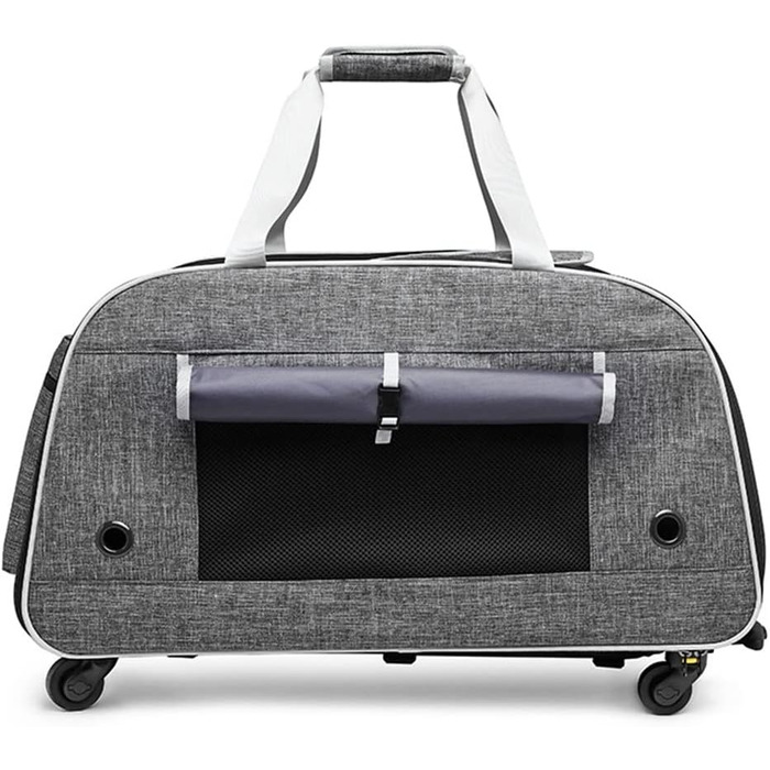 Транспортна переноска для тварин Samnuerly: складана переноска для собак та котів середніх та маленьких порід, з колесами та регульованою ручкою