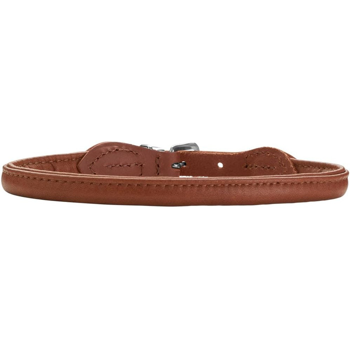 Шкіряний нашийник для собак HUNTER Round & Soft Canadian UP, колір коньячний, 55 см