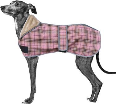 Зимова куртка для собак Greyhound з отвором для повідка, тепла флісова куртка для Whippet, середніх та великих собак (Рожева, 2XL)