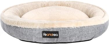 Кругле ліжко для собак та котів Feandrea, діаметр 75 см, сірий колір
