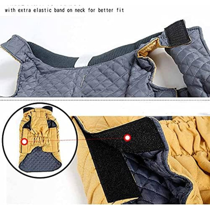 Зимова куртка для собак, теплий халат, тепла жилетка для собак, тепла термоодяг для домашніх тварин, зручний халат, ретро-куртка для собак маленьких, середніх та великих порід (червоний, L)