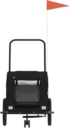 Фургон для собак VidaXL - чорний, 45 кг, Oxford-Gewebe, з прапором та відбивачами