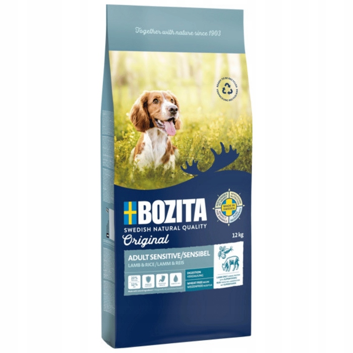 Сухий корм для дорослих собак Bozita Original Sensitive Digestion з ягнятиною, 12 кг