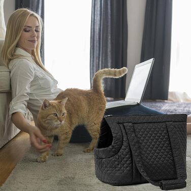 Сучасна переноска для собак та котів, тепла та зручна, з гарною вентиляцією, для маленьких тварин, підходить для чорного окрасу