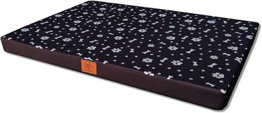 Ортопедичне ліжко для собак Odolplusz - великі породи | М'яке ліжко для собак середніх та великих порід | Матрац для собак з пральним покриттям | (100x70x7 см, Колір: Коричневий, Мотив: Кістка)