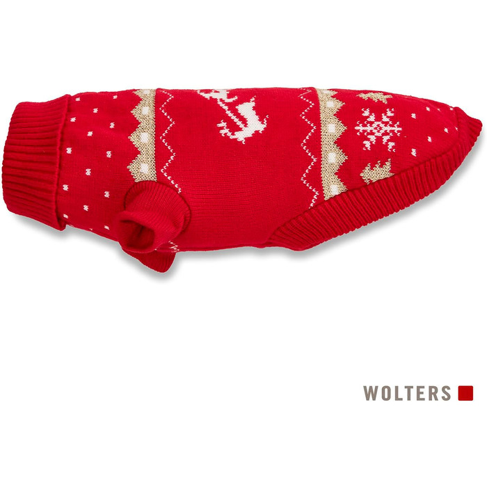 Вольтерс: Святий Миколай - червоний/золотий светр, розмір 35 см