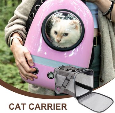 ANDRESLAD Сумка-переноска для котів та цуценят з дихаючої тканини Оксфорд, легка, з сіткою, для подорожей