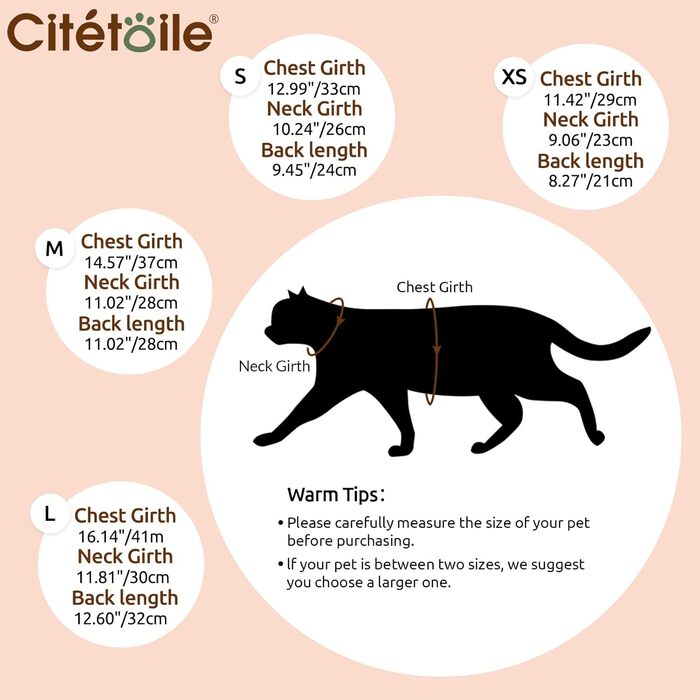 Одяг для котів після операції CITE TOILE, комбінезон для захисту животика, альтернатива E-обруча, помаранчевий, розмір L