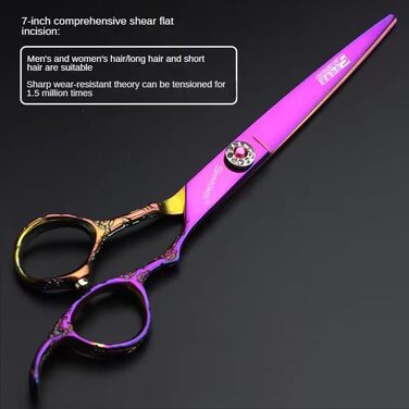 Професійні ножиці для перукарів 7 дюймів з малюнком троянд, комплект 2 шт. з японської нержавіючої сталі