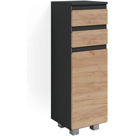 Шафа для ванної Vicco J-Shape, антрацит/дуб, 30x95 см