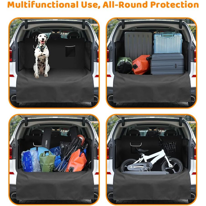 Захисний килимок у багажник для автомобіля для тварин KYG, чорний (XL+ 2 кишені)