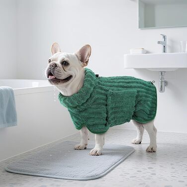 Рушник для собак з мікрофібри, швидковисихаючий, з клямкою та регульованою гумкою, придатний для прання в машині, для великих, середніх та маленьких собак (XXL, зелений)