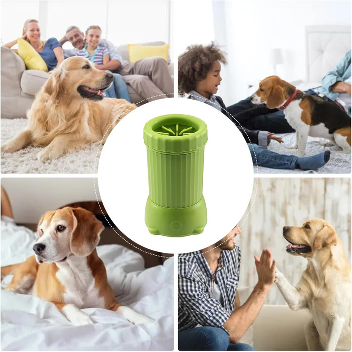 Автоматичний мийник лап для собак, USB-мийка для лап домашніх тварин, розумний автоматичний очищувач лап для середніх собак – для дому, вдома, для середніх та великих порід, цуценят (зелений)