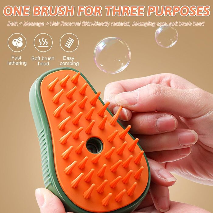 Щітка для котів і собак з водою, для короткої та довгої шерсті. Щітка для грумінгу, масажу та видалення шерсті (біла)