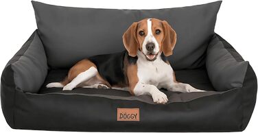 Ліжко для собак - лежанка для тварин, кошик для котів та собак великих, середніх та маленьких порід - м'яке ліжко для собак - лежанка-софа для собак - 63x48 см (XL - 80x61 см, Графіт)