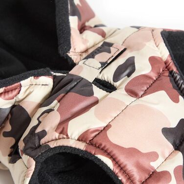 Стеганий теплий халат для такси для дрібних собак з капюшоном, камуфляж, 47 см