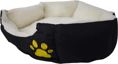 Mobiclinic® Pets Ліжко для собак і котів Pluto, європейський бренд, машинне прання, антиковзке дно, надм'яка тканина, зручно, різні розміри, чорний/білий