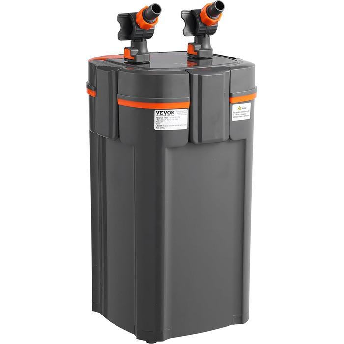 VEVOR Фільтр для акваріума 225 GPH, 2-ступеневий каністровий фільтр 208 л, ультратихий внутрішній фільтр з УФ-захистом, занурюваний багатофункціональний фільтр для акваріумів, 10 Вт