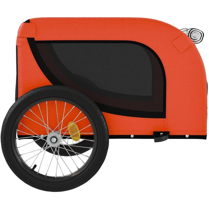 Причіп для велосипеда, переноска для собак, 136x69x73,5 см, оранжевий та чорний