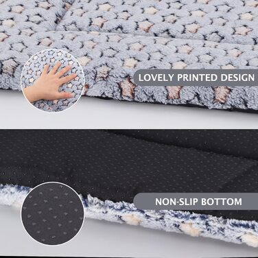 Ортопедичне ліжко для собак BVAGSS, миюча підстилка для собак, плюшева подушка для собак. М'яке та тепле ліжко для собак маленьких, середніх та великих порід, з неслизьким дном. Розмір 60x45 см, колір Blue Star