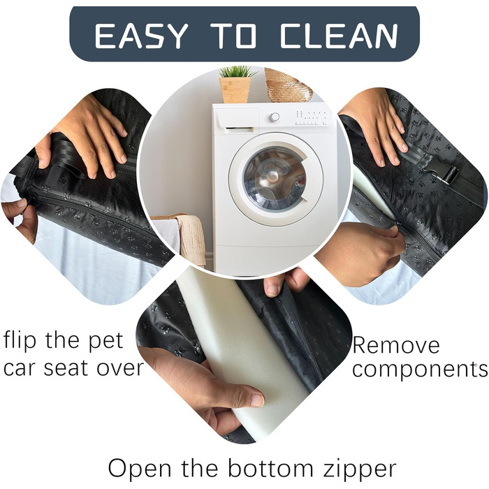 Автокрісло для собак: безпечне та зручне автосидіння для собак, підходить для малих та середніх порід, легко розбирається (чорний, Medium)