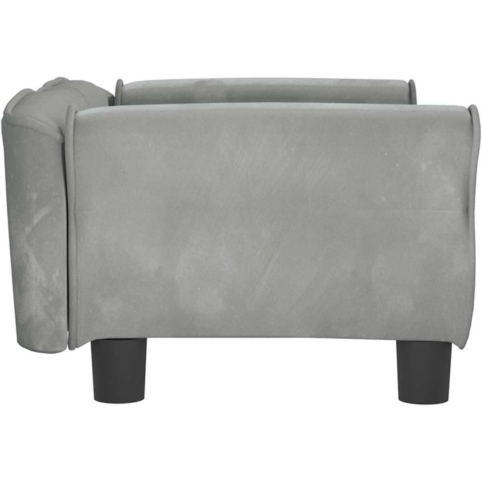 Лягушковий лежак для собак, м'який лежак для тварин, диван-софа для маленьких собак, лежанка для котів, світло-сірий велюр, 70 x 45 x 30 см