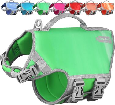 Жилет рятувальний для собак VIVAGLORY Neoprene, L, блакитний. Жилет для плавання, допомога у воді, комфортний та легкий.