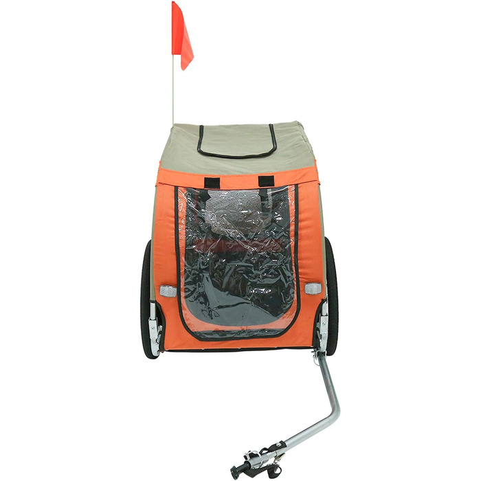 Причіп для собак до велосипеда, 2-в-1: причіп та візок для собак, складаний, для собак до 40 кг, 137x73x90 см (оранжевий)