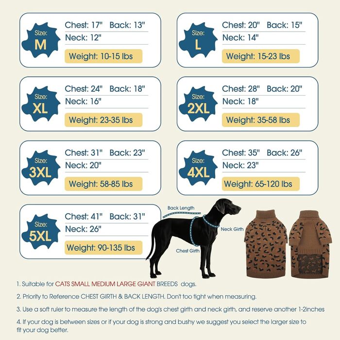 Теплий в'язаний пуловер для собак середніх та великих порід ROZKITCH, розмір L (довжина спини 40 см), колір хакі