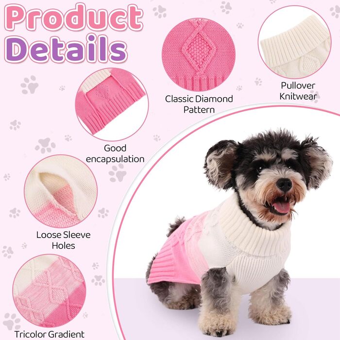 Теплий пуховик для собак ASENKU великих та середніх порід, одяг для домашніх тварин на осінь та зиму, теплий пуховик з коміром для собак, чихуахуа (X-Large, Рожевий)