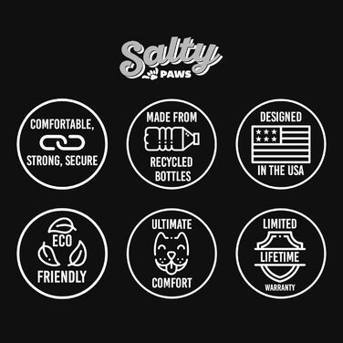 Собачий нашийник Salty Paws, тропічний, для пляжу та риболовлі, розмір M (35,6–50,8 см), для собак 11,3–22,7 кг, синій