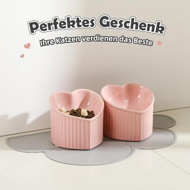 Набір мисок для котів Katzennapf Set: підняті миски, кераміка, проти слизької поверхні, набір з двох мисок, зелений & темно-зелений (рожевий & рожевий)