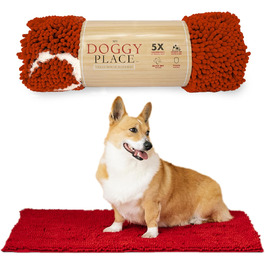 Мікрофібровий килимок для собак My Doggy Place, червоний, 78,7x50,8 см, для витирання брудних лап, швидковбирний, швидкосохнучий, можна прати та сушити в машинці