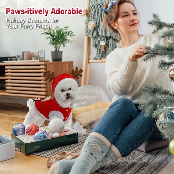 Теплий святковий пуловер для собак з високим коміром, розмір L (1 шт.)